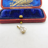 Sterling Silver Diamond Paste Drop Charm Pendant Vintage c1970