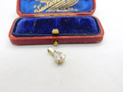 Sterling Silver Diamond Paste Drop Charm Pendant Vintage c1970