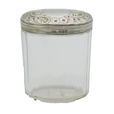 Victorian Sterling Silver Topped Cut Glass Vanity Jar Antique 1899 London