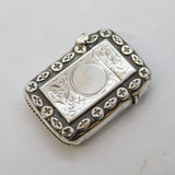 Victorian Aesthetic Movement Sterling Silver Vesta Case Antique 1898 Birmingham