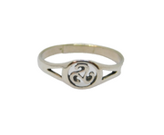 Sterling Silver Celtic Triskelion Design Signet Ring Vintage c1970 Size M 1/2