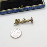 Sterling Silver Candlestick Victorian Phone Charm Pendant Vintage c1970