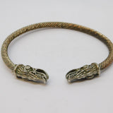 Sterling Silver & Copper Mixed Metal Mythical Beast Bangle Bracelet Vintage