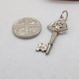 Sterling Silver 21st Birthday Key Charm Pendant Vintage c1970