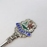 Sterling Silver Enamel Cardiff Souvenir Spoon Vintage 1951 Birmingham