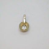 Sterling Silver Oval Faceted White Topaz Charm Or Pendant Modern c1990s