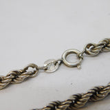 Sterling Silver Essential Rope Chain Necklace Vintage c1970 46cm Length