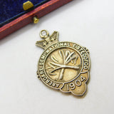 Edwardian Sterling Silver Prize Leek Competition Fob Medal 1904 Birmingham