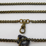 Victorian Gilt Metal Long Guard or Muff Chain Necklace Antique c1880 50" Length