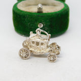 Sterling Silver Horse Carriage Charm Pendant Vintage c1970