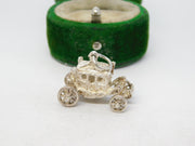 Sterling Silver Horse Carriage Charm Pendant Vintage c1970