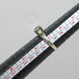 Sterling Silver Three Crystal Set Band Ring Vintage c1970 Size O