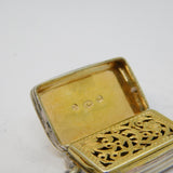 William IV Sterling Silver Lined Pattern Vinaigrette Antique 1832 Birmingham