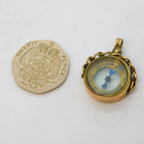 Edwardian 9ct Yellow Gold Working Compass Fob Pendant Antique c1910s