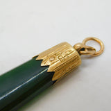 20th Century New Zealand 9ct Gold & Nephrite Jade Drop Pendant Antique c1920s