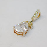 Sterling Silver Paste Set Peardrop Moving Drop Charm Pendant Vintage c1970