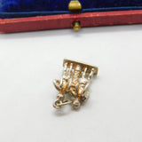Sterling Silver Twins Of Gemini Zodiac Charm Pendant Vintage c1970