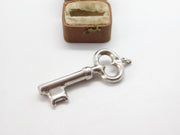 Large Sterling Silver Key Form Pendant Medallion Vintage c1990