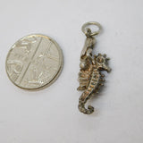 Sterling Silver Lady Riding the Seahorse Charm Pendant Vintage c1970