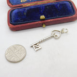 Sterling Silver 21st Key Charm Pendant Vintage c1970