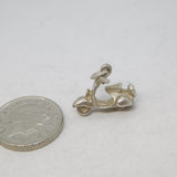 Sterling Silver Vespa Motorbike Charm Pendant Vintage c1970