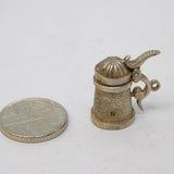 Sterling Silver Lidded Beer Stein Charm Pendant Vintage c1970