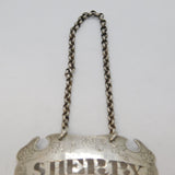Sandylands Drinkwater George II Sterling Silver Sherry Escutcheon Decanter Label