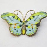 Sterling Silver & Colourful Enamel Butterfly Brooch Pin Antique c1940 Art Deco