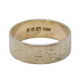 Sterling Silver Textured Wide Band Studio Style Ring Vintage c1970 Size N