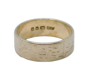 Sterling Silver Textured Wide Band Studio Style Ring Vintage c1970 Size N