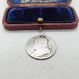 Vatican City Pius IX 1 Lira Coin Charm Pendant .835 Silver Antique 1866