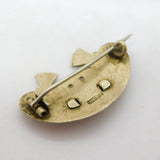 Victorian Scottish Silver Plated Citrine Set Thistle Brooch Pin Antique c1900