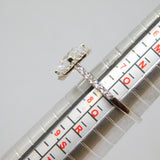 Sterling Silver Multi-Stone CZ Statement Ring Vintage c1970 Size P