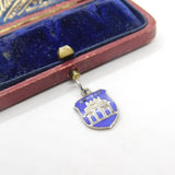 Sterling Silver & Enamel Bombay Shield Charm Pendant Vintage c1970