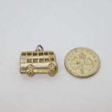 Sterling Silver Double Decker Bus Charm Pendant Vintage c1970s
