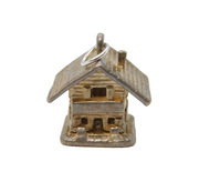 Sterling Silver Opening Ski Chalet Charm Pendant Vintage c1970s