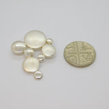 Sterling Silver Brushed & Polished Effect Linked Discs Pendant Modern c2000s