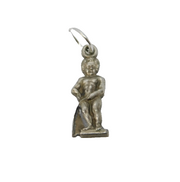 Sterling Silver Manneken Pis Statue Charm Pendant Vintage c1970