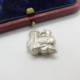 Sterling Silver Little Steam Train Charm Pendant Vintage c1970