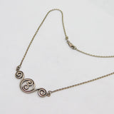 Sterling Silver Art Nouveau Style Swirl Pattern Necklace Antique c1970