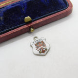 Sterling Silver and Enamel Tirol Travel Shield Charm Pendant Vintage c1970