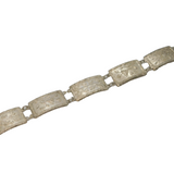 Sterling Silver Floral Pattern Panel Bracelet Antique 1945 London Art Deco