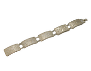 Sterling Silver Floral Pattern Panel Bracelet Antique 1945 London Art Deco