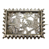Victorian Aesthetic Movement Sterling Silver Sweetheart Bird Brooch Antique