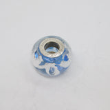 Sterling Silver Rhona Sutton Light Blue Glass & Silver Charm Bead Vintage c2000