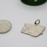 Sterling Silver Enamel Montana USA State Charm Pendant Vintage c1970