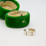 Sterling Silver Patterned Textured Open Back Toe Ring Vintage c1970 Size C