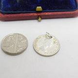 Sterling Silver Canadian Queen Elizabeth Coin Charm Pendant Vintage 1953