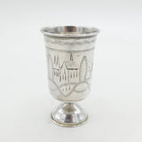 20th Century Russian .84 Silver Floral Pattern Spirit Goblet Antique c1920