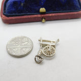 Sterling Silver Spinning Wheel Charm Pendant Vintage c1970